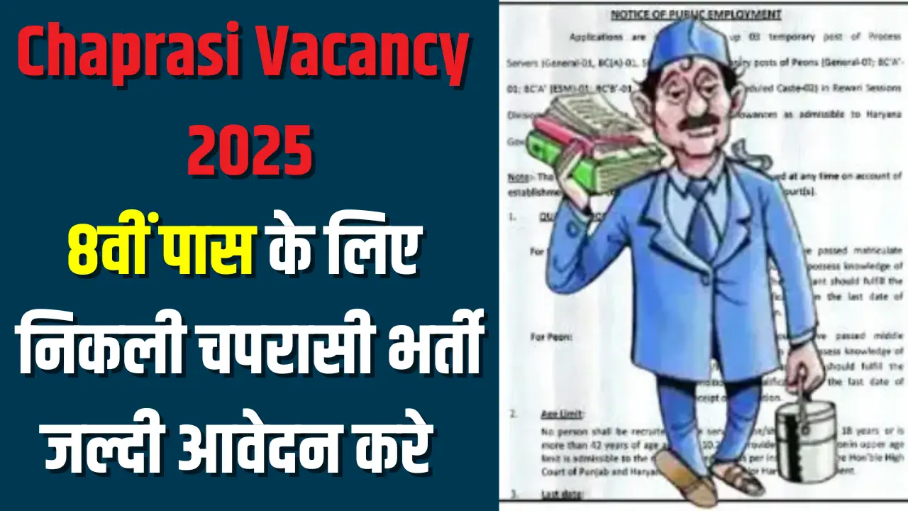 Chaprasi Vacancy 2025